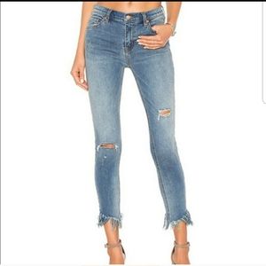 Free People Great Heights Frayed Skinny Jeans